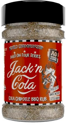 Angus & Oink Jack 'n Cola Chipotle BBQ Rub | Ideal for Grilling, Smoking & Oven | Gluten Free | With Delicate Blend of Chillies & Spices | Make Delicious JD and Cola Reduction Sauce | 230g