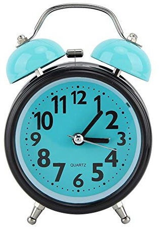 AUNMAS Doppelglockenwecker Wecker Vintage Kunststoff Blue Light Night Luminous mehrere Sound Cartoon Design Twin Bell für Schlafzimmer Heavy Sleepers