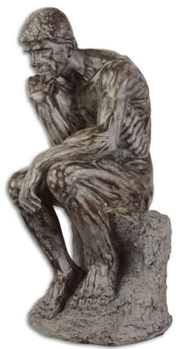 Casa Padrino Polyresin Deko Skulptur der Denker Grau 18 x 22,2 x H. 39,9 cm - Dekofigur