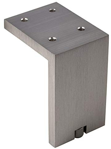 Gedotec Kommoden-Fuß höhen-verstellbar Möbelfuß Edelstahl matt Schrankfuß Vintage eckig - Fonda | Höhe 100 mm | Tragkraft 100 kg | 1 Stück - Design Sockelfuß Aluminium für Couch - Sofa - Bett UVM.