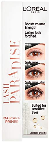 L'Oréal Paris Primer für Mascara, Für Länge, Volumen und längeren Halt der Wimperntusche, Lash Paradise Primer, Transparent, 7,2 ml
