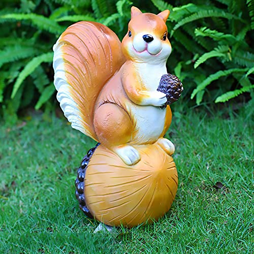 Lovely Eichhörnchen Garten Statue Gartendeko Skulptur Tierfigur Aus Wetterfestem Polyresin Dekofigur Gartendekoration Zum Bepflanzen Deko Garten Terrass Im Freien-DREI Eichhörnchen,B01