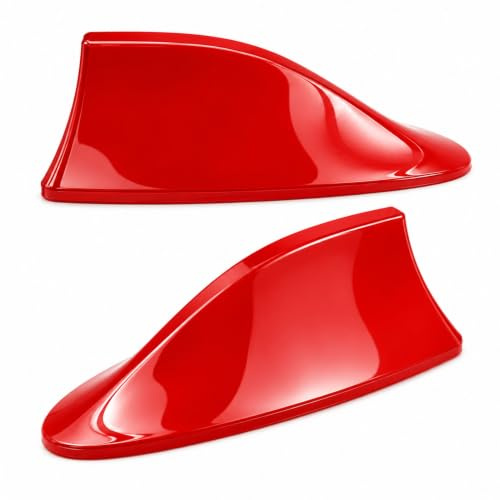 A56CS Haiantenne Rot – Universal Dachantenne für starken AM/FM Empfang | Hochglanz Rot, universell passend für viele Fahrzeuge, stabile AM/FM Signalqualität, einfache Dachmontage, inkl. Adapter