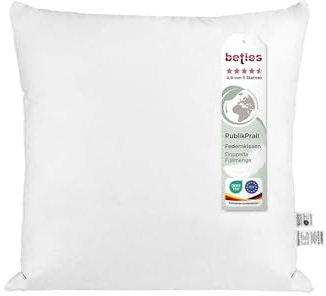beties - PublikPrall - Feder Füllkissen 80x80 cm – 2600 g Enten- & Gänsefedern – 100% Mehrfüllung – extrem standfestes Innenkissen – Kopfkissen, Paradekissen & Polsterkissen
