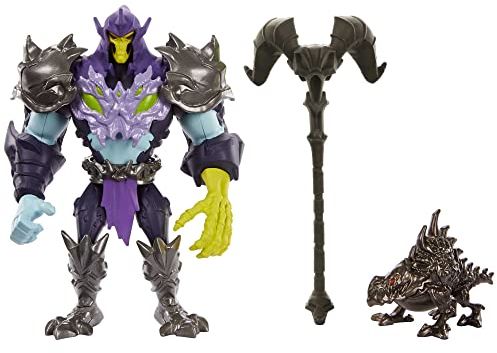 MOTU Savage Eternia Skeletor Actionfigur - Bewegliche Gelenke und Angriffsfunktion mit Federmechanismus, tolles Geschenk für Fans ab 4 Jahren, HLF52