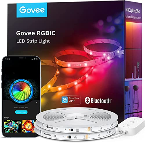 Govee LED Strip 20m, RGBIC LED Streifen mit Segmentcontrol, Musik Sync, 64 Szenenmodus, Steuerbar via App-Steuerung,Farbwechsel, Geeignet für Zuhause Schlafzimmer, 2 Rollen Streifen von 10M
