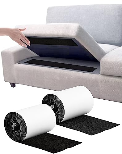 LUNEKUCK Non Slip Couch Cushion Pad 10cm x 4m Self-Adhesiv Rolled Hook ＆ Loop Tape Cushions Pads for Sofa Stop Sofa Cushions from Sliding for Home Office School Car