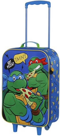 Karactermania Ninja Turtles Mates-Soft 3D resväska med hjul, grön, 17 x 33 x 52 cm, kapacitet 26 L, gRÖN, En storlek, Mjuka 3D-resväskor med resväska