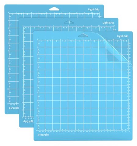 SUSNUAN 3Pcs Blue Lightgrip 12x12 PVC Cutting Mat for Cricut, Adhesive Sticky Vinyl, Explore Air 3/Air 2/Maker Accessories