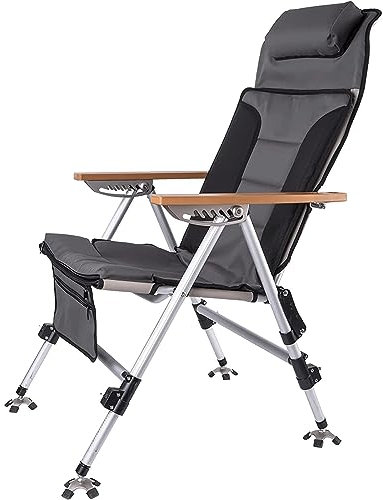 ZUMAHA Outdoor-Stuhl Klappbarer Campingstuhl mit abnehmbarem Kissendesign, Angelstuhl mit 7-Fach Verstellbarer Rückenlehne, Strandstuhl zum Sitzen und Liegen Dauerhaft