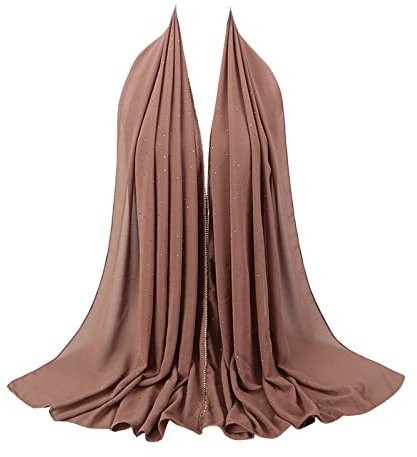 Spitzenschal für Frauen Damen Weiche Chiffon Diamant Kopftuch Frühling Sommer Langer Schal Muslimische Hijab Seide Kopfwickel für Frauen Halstuch Schal