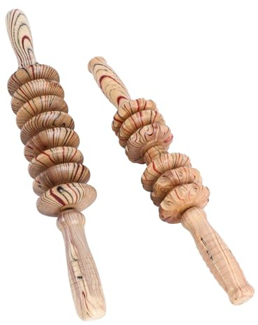 SOLUSTRE 2 Stück Handmassagegerät mit Noppen für Bauch und Beine zur Muskelentspannung und Faszienmassage mit Praktischem Roller Stab Design