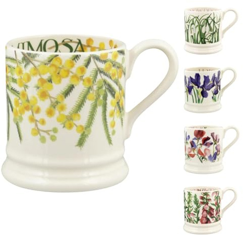 Emma Bridgewater Large Mug 1/2 Pint, Ceramic Coffee Mug Large - Stoneware Mug, Cappuccino, Latte, Coffee, Tea Cup - Beautiful Mugs, Birthday Gift - Coffee Mug Mimosa