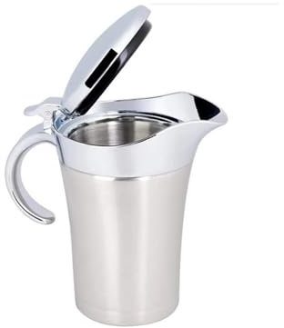Cuencos para salsas Salsera de doble pared for salsa, salsa for carne y salsa de gran capacidad for aderezo de ensalada de crema de mostaza y ketchup Salsera térmica ( Color : Silver , Size : 25 oz )