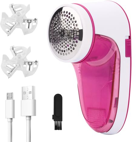 Rasoir Anti-Peluches Portable électrique pour Pull et Laine avec câble USB et 2 Lames de Rechange