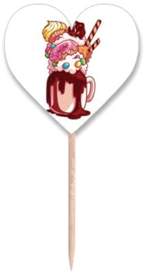 Donut Chocolate Galleta Copa Helado Palillo Banderas Corazón Etiqueta Cupcake Picks