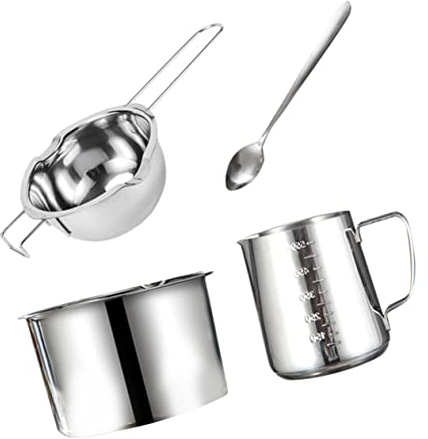OQHAIR 1 Set Wax Pot Candles Set Spoon Set Coffee Chocolate Stainless Steel Double Boiler Pot Milk Frothing Pitcher Wax Melt Pan Melting Pot Baking Heating Holder Milk Heating Pot Butter