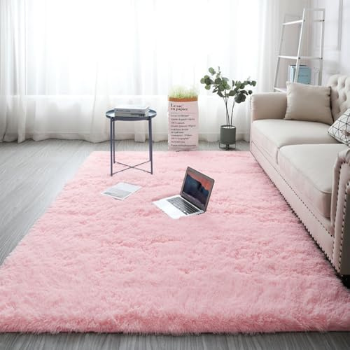XUEDNGM Weicher Und Flauschiger Teppich 50 x 200 cm Waschbar Flauschig Weich rutschfest Moderne Deko Teppich rutschfeste Dekoration Carpet Teppiche für Wohnzimmer, Schlafzimmer, Rosa