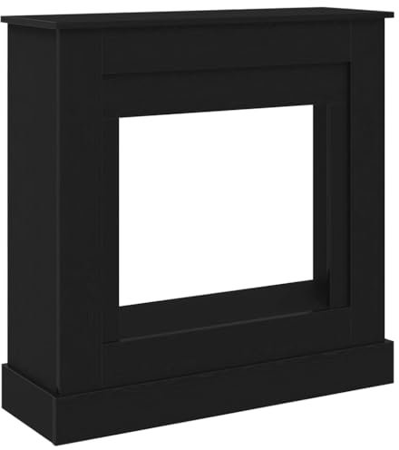 vidaXL Cadre de cheminée chêne Noir 90x30x90 cm Bois d'ingénierie, cheminée, Console de cheminée, Ensemble de Tour de cheminée, Tour de cheminée