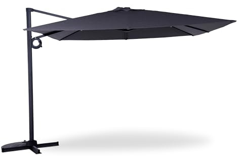 LG Outdoor Deluxe 3 Meter Square Garden Cantilever Parasol - Anthracite