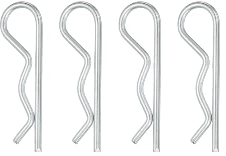 QUARKZMAN 4 Stück Federsplint Anhängerkupplungsstift Clip, 6mm x 120mm R Clips aus Karbonstahl, Draht Haarnadeln Splinte für Anhänger Traktoren Mäher Wagen LKW Pin, Silber