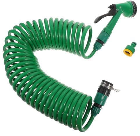Alipis Tubo Da Giardino Retrattile Flessibile 10m Testina Spruzzatrice Elastica Per Irrigazione Esterni e Lavaggio Auto Bobina Antigroviglio in Materiale Robusto