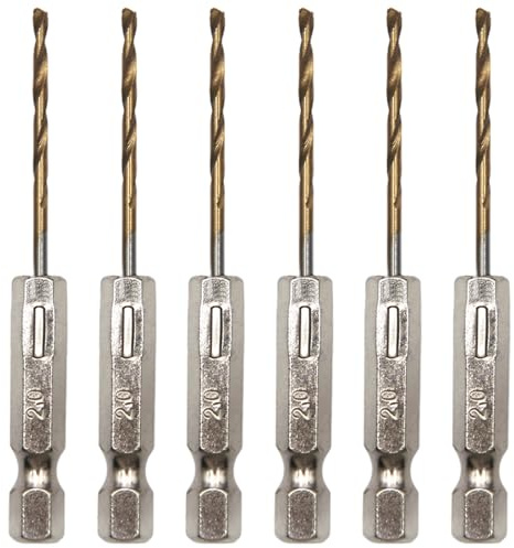 Set di 6 punte per trapano con gambo esagonale, punte da trapano da 2 mm, in acciaio ad alta velocità, punte elicoidali per legno, metallo, plastica, per foratura versatile in varie applicazioni (2 mm