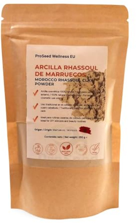 Arcilla Ghassoul Rhassoul de Marruecos 100% Pura – Polvo de Arcilla Volcánica para Cuidado Facial, Capilar y Corporal – 250g | Moroccan Ghassoul Clay Powder – Face, Hair & Body Care – 250g
