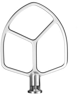 Generico Frusta Piatta, Compatibile con Robot da Cucina KitchenAid da 5-6 Litri con Ciotola sollevabile, Ricambio for Frusta Airkitrep in Acciaio Inossidabile lucidato.