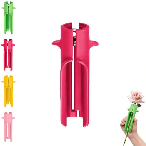 Rosendorn Stripper & Leaf Remover Tool - Verbesserter Blumenstielreiniger für Hausgarten und Blumenläden, ergonomisches Design für einfache Rosenarrangements (Rose Pink)