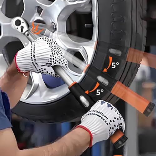 Kit de clés dynamométriques de qualité professionnelle - Réglages réglables - Portée de 5 à 220 Nm - Construction en métal - Finition orange argentée pour réparation automobile (A)