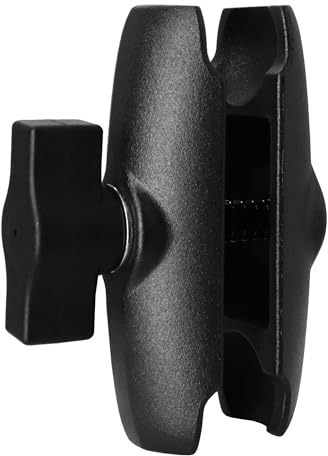 AGEofDMS Aluminium 9cm Doppel-Sockel-Arm, kompatibel mit RAM Mounts B-Größe / 1 Zoll Kugel-Zubehör, Kugelhalter-Arm für Industriestandard 1 Zoll / 25 mm Kugel