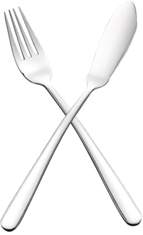 OUNONA Cubiertos de Acero Inoxidable para Servir Pescado Incluye Cuchillo y Tenedor Metálicos con Acabado Mate Diseño Moderno y Ergonómico para Uso Doméstico y Restaurantes