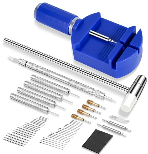 Yeecka uhrmacherwerkzeug Set, Uhrenarmband Werkzeug Set, Uhr Reparatur zum Einstellen und Kürzen von Uhrenarmbändern von Hammer, Federstegwerkzeug, Stahlstanzer