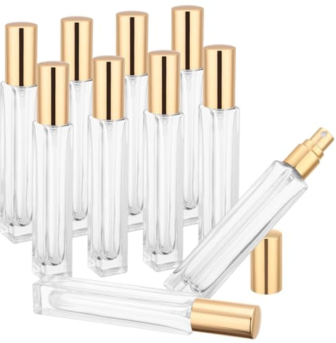 Segbeauty Decants Perfumes, 10 Piezas 10ml Pulverizador Colonia Recargable, Atomizador de Vidrio, Portátil y Reutilizable, para Viaje, Regalos, la Aviación