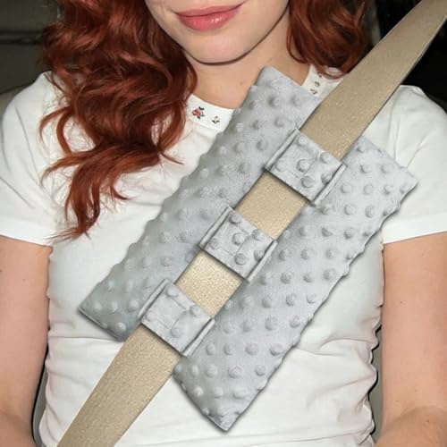 supregear Almohada Cinturón Pecho, Cojín Suave para Apoyo y Confort Durante Viajes o Después de Recuperación, Funda Lisa, Regalo Atento para Mujeres (Gris)