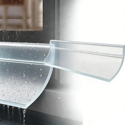 Barrera de Lluvia Autoadhesiva para Ventanas, Sello Impermeable 300 cm - Flexible y Cortable, Protección Antifugas 170° para Ventanas Corredizas y Abatibles (Transparente, Ancho (6,0 cm))