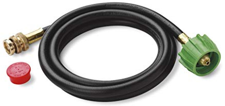 Weber Adapter Hose for Q‑Series & Gas Go‑Anywhere Grills, 6‑Feet, Black – Connects Portable Grills to 20‑lb LP Tanks, Secure Propane Flow Control