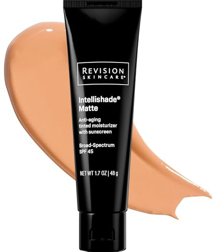 Revision Skincare Intellishade® Matte SPF 45 Anti-Aging Tinted Sunscreen for Face, Oil-Free Moisturizer with SPF and Vitamin C, Pore Minimizing Sunscreen for Oily and Combination Skin, 1.7 oz