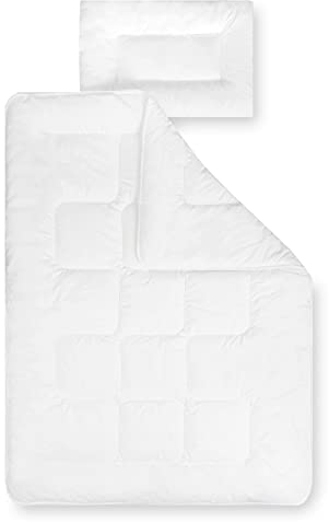 Julius Zöllner Kindersteppbett-Set Basic, Decke mit Kissen, Standard 100 by OEKO-TEX, Größe 100x135 + 40x60 cm, Weiß