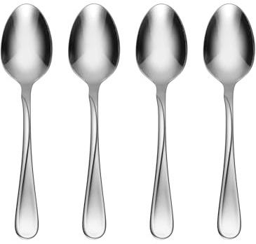 Oneida Flight Everyday Flatware Teaspoons 18/0 Stainless Steel, Set of 4, Silver