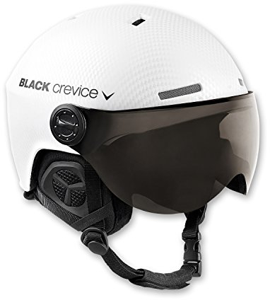 Black Crevice Skihelm mit Visier, Gstaad, BCR143921, weiß Carbon, Gr. M/L