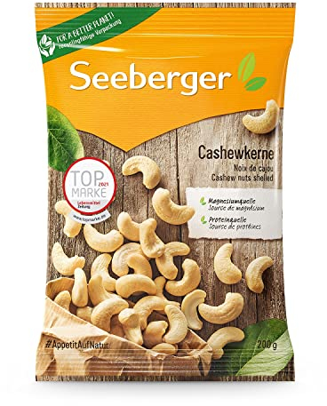 Seeberger Noix de cajou : Noix de cajou entières - riches en protéines, vitamines et minéraux - naturelles - sans additifs, vegan (1 x 200 g)