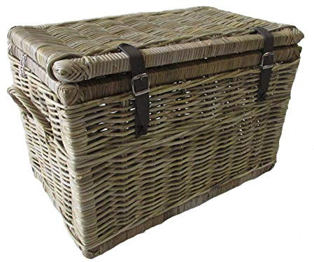 fantasie d oriente Cesto Baule Vimini Porta Biancheria in GIUNCO Vimini CM.74X40X45 H. Cesto Porta Legna Le Misure Non COMPRENDONO I Manici