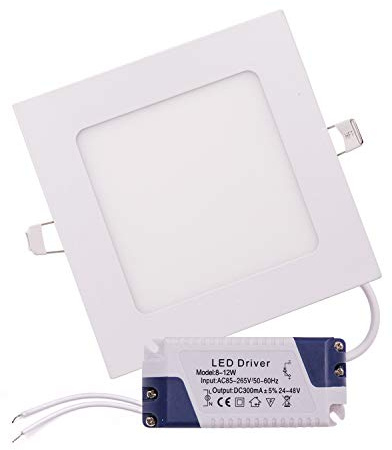 XUNATA Quadratisches Ultraslim LED Panel Licht, AC110-220V 15W Warmweiß LED Einbaustrahler Deckeneinbaustrahler Wohnzimmer-lampe, Deckenlampe, Deckenstrahler,Super hell mit Treiber (Warmweiß, 15W)
