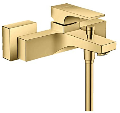 hansgrohe Wannenarmatur Metropol, Aufputz Einhebel-Wannenmischer, Polished Gold Optik