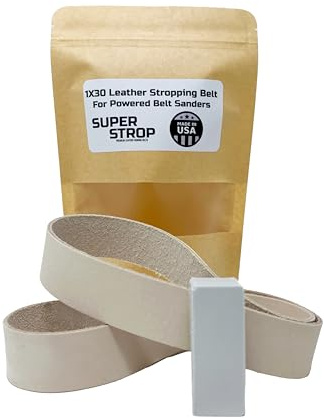 2,5 x 76,2 cm Leder Schleifriemen Super Streichriemen mit weißer Polierpaste passend für 1 x 30 Riemenschleifer