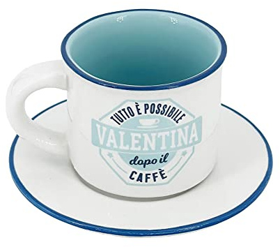 TAZZINA DA CAFFE' PERSONALIZZATA CON PIATTINO - VALENTINA
