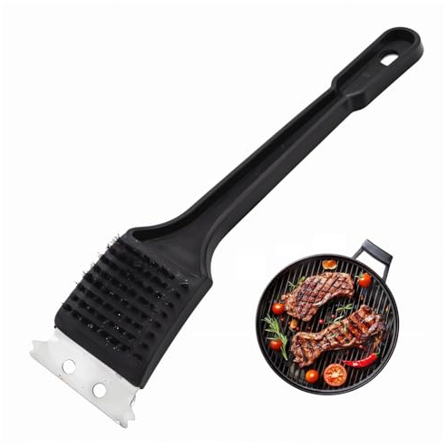 LORD C Spazzola per la pulizia del barbecue, spazzola con setole, detergente per barbecue, accessori, detergente per griglia, accessorio sicuro per la porcellana, Weber, barbecue a gas e a carbone