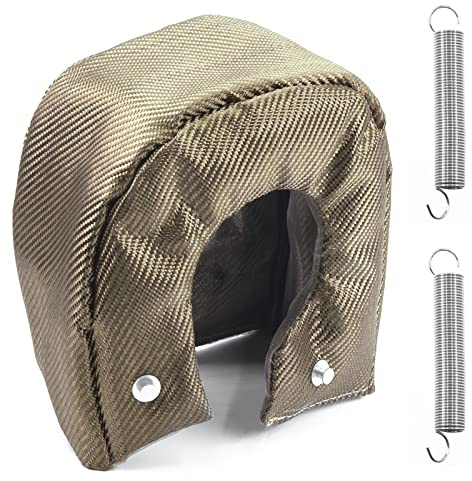 Rustark 3Pcs T6 Turbo Blanket Titanium Heat Shield Blanket FireShield Turbo Blanket Turbocharger Heat Shield Cover with Fastener Springs
